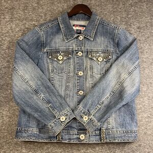 Mwah Women's Denim Jacket Plus Size 18/20W Stretch Denim Medium Wash Casual